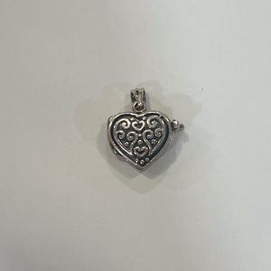 Vintage Small Sterling Silver Heart Locket Pendant
